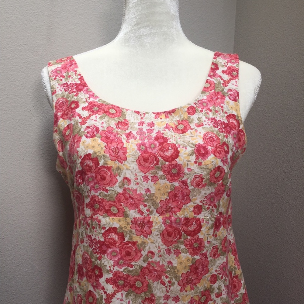 Laura Ashley Floral Midi Dress - Pink and Yellow